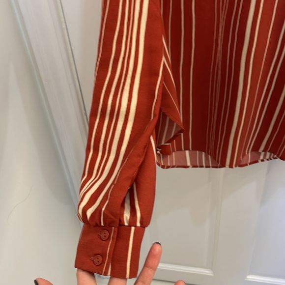Beautiful red and cream striped blouse! - Picture 2 of 3
